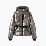 Women's Quilted Jacket with Hood & Belt