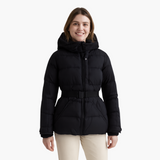 Women's Quilted Jacket with Hood & Belt