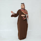Rismah Abaya + Hijab Brown