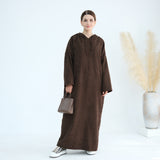 Sahar Hooded Abaya Brown