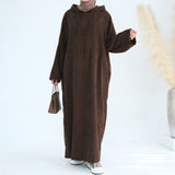 Sahar Hooded Abaya Brown