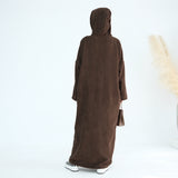 Sahar Hooded Abaya Brown