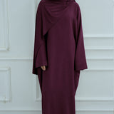 Modest Abaya Set Burgundy