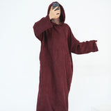 Sahar Hooded Abaya Burgundy