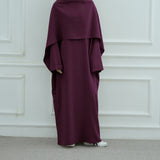 Modest Abaya Set Burgundy