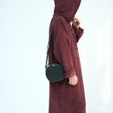 Sahar Hooded Abaya Burgundy