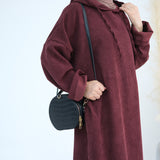 Sahar Hooded Abaya Burgundy