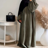 Zamharir Winter Abaya Dark Green