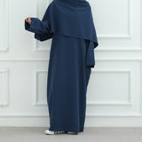 Modest Abaya Set Dark Blue