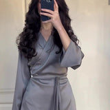 Effortless Elegance Two-Piece Modest Maxi Set Grey