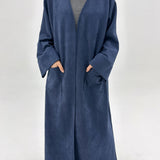 Long Winter Robe Navy Blue