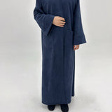 Long Winter Robe Navy Blue