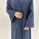 Long Winter Robe Navy Blue