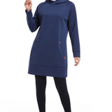 Modest Sportswear Hoodie Top Navy Blue