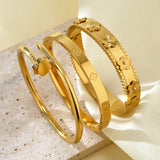 Aurelia | 18K Lucky Flower Gold-Plated Bangle Set