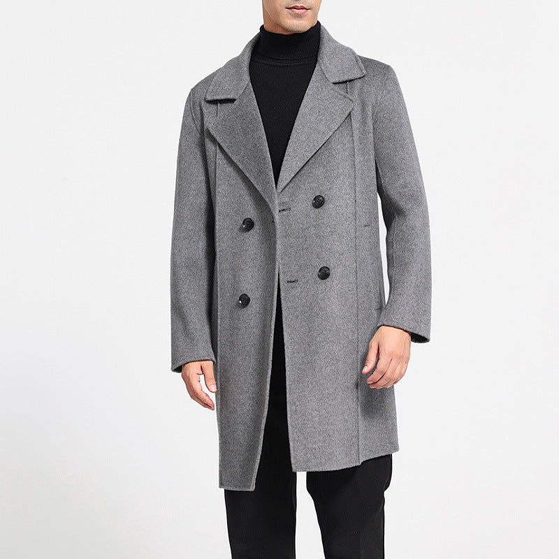 Men’s Double-Breasted Wool Lapel Coat