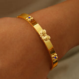 Belinda | 18K Bow Floral Gold Plated Bracelet