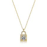 Liora | 925 Silver Key Heart Lock Moissanite Necklace