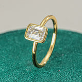Kaia | S925 Sterling Silver 18% Gold Plated Moissanite Ring
