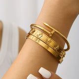 Aurelia | 18K Lucky Flower Gold-Plated Bangle Set
