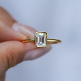 Kaia | S925 Sterling Silver 18% Gold Plated Moissanite Ring