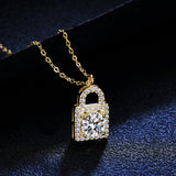 Liora | 925 Silver Key Heart Lock Moissanite Necklace