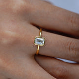 Kaia | S925 Sterling Silver 18% Gold Plated Moissanite Ring