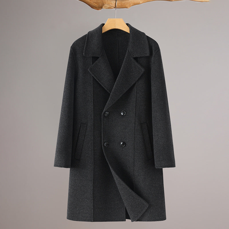Men’s Double-Breasted Wool Lapel Coat