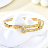 Rhianna | 18K Double Pave Gold Plated Bangle