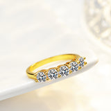 Nova | 14K Gold Plated S925 5-Star Moissanite Ring