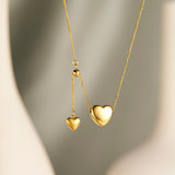 Mia | 18K Gold Plated Double Heart Necklace