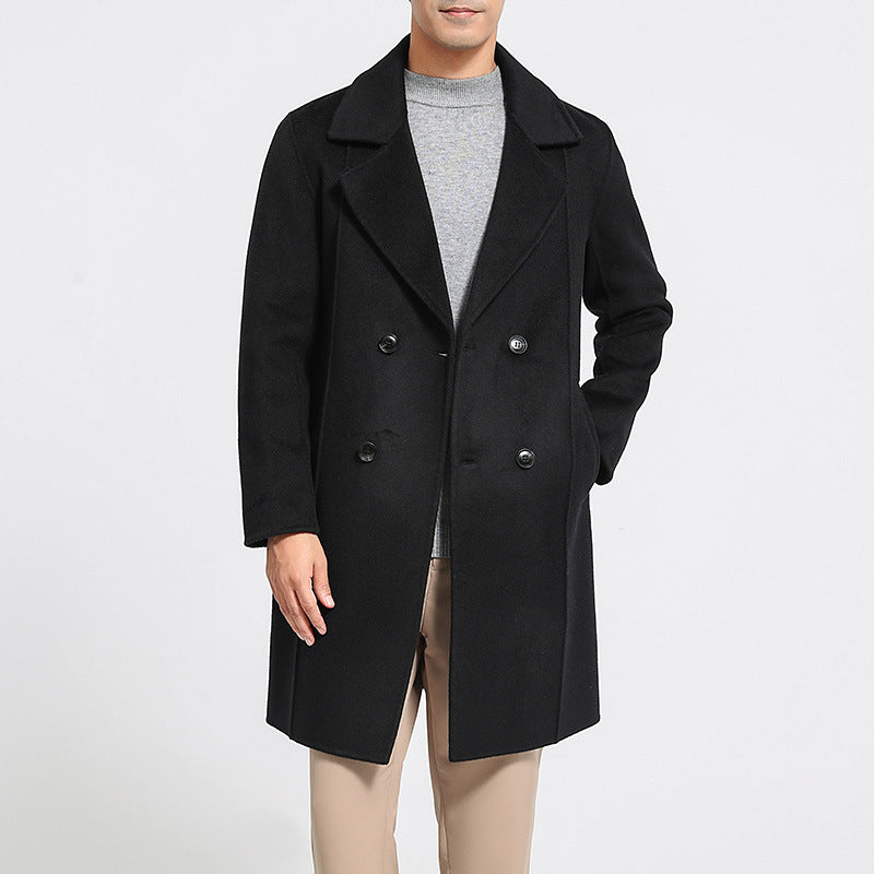 Men’s Double-Breasted Wool Lapel Coat