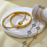 Serena | 18K Floral Crystal Gold Plated Bracelet