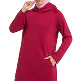 Modest Sportswear Hoodie Top Red