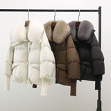 Women’s Quilted Jacket with Fur Collar