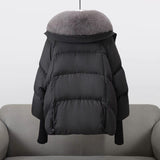Women’s Quilted Jacket with Fur Collar