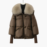 Women’s Quilted Jacket with Fur Collar