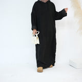 Sahar Hooded Abaya Black