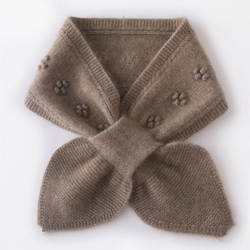 Pure Cashmere Bowknot Neck Scarf