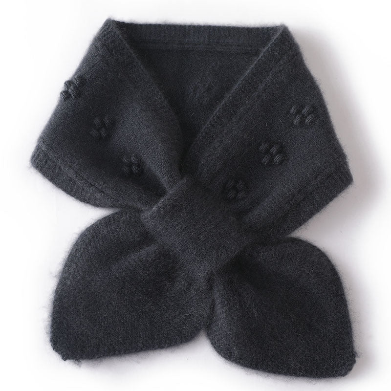 Pure Cashmere Bowknot Neck Scarf