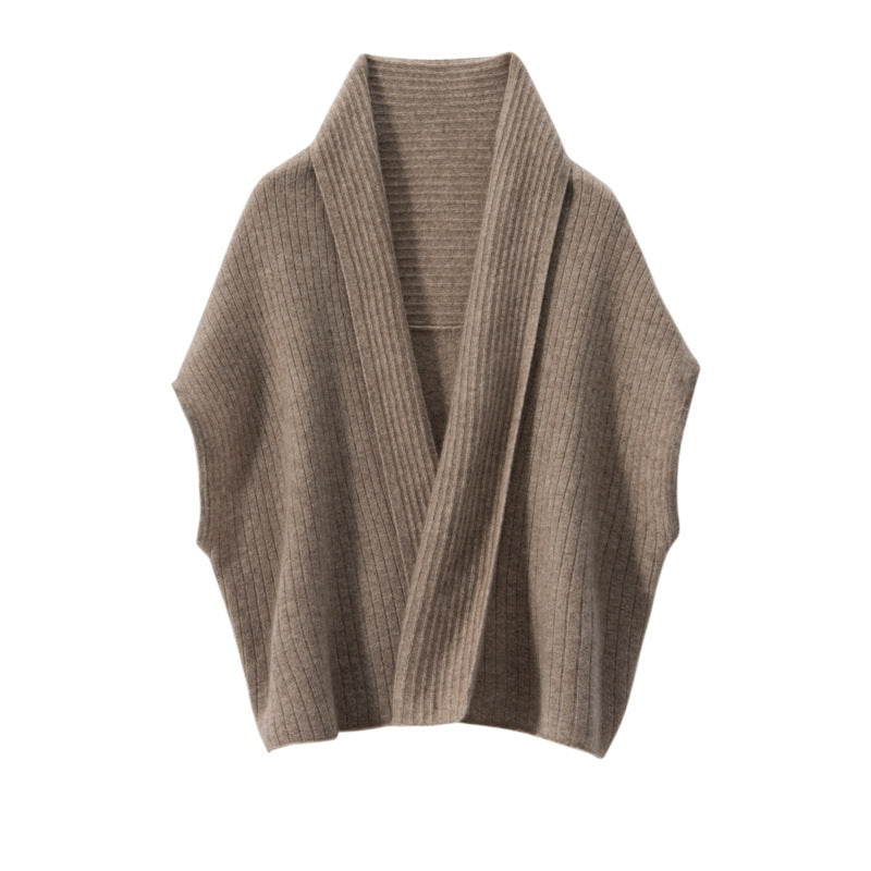 Women’s Cashmere Ribbed Knit Shawl