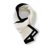 Short Ribbed Colorblock Cashmere Scarf