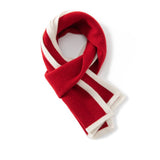 Short Ribbed Colorblock Cashmere Scarf