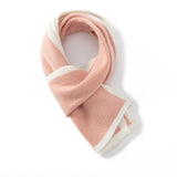 Short Ribbed Colorblock Cashmere Scarf