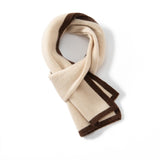 Short Ribbed Colorblock Cashmere Scarf