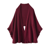 Women’s Cashmere Ruffle-Edge Shawl